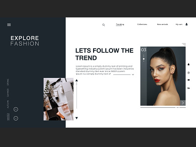 webpage user interface design for fashion related website