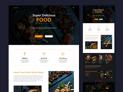 Food blogs website user interface design