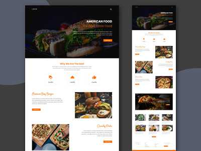 Food blog website UI concept
