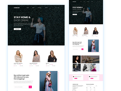 Online shop website UI concept