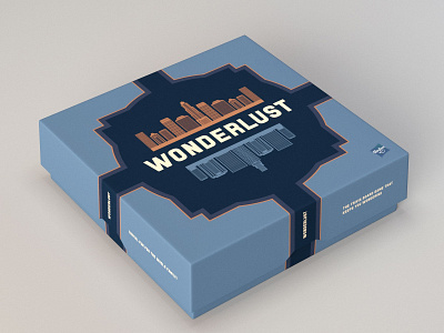 Wonderlust Board Game adventure blue board game city illustration travel