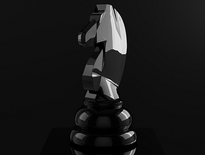 3D Knight 3d black blender chess knight