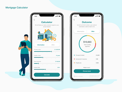 Daily UI 004 l Mortgage Calculator calculator daily ui 004 mobile app mortgage calculator ui ux