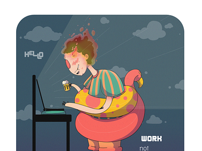 Work not balance on Summer. animation design digital illustration digital painting graphic design ill illustration logo