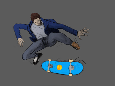 Skate animatrix illustration kickflip procreate skate skateboard sketch
