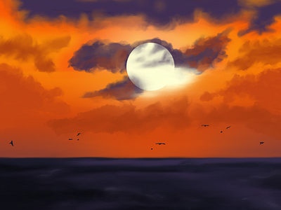 Sunset illustration procreate