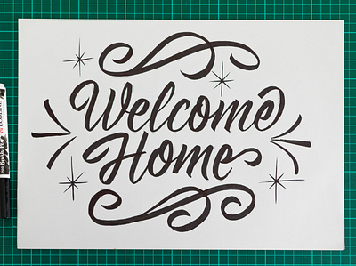 Welcome Home 36daysoftype custom type hand drawn hand lettering letter lettering