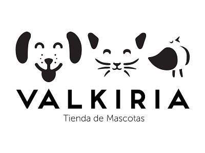 Valkiria Pet Shop Logo cat dog identity logo pet petshop shop