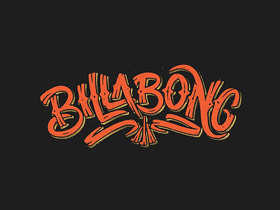 Billabong billabong brush illustration lettering script surf vintage
