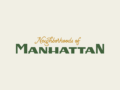 Neighborhoods of Manhattan custom illustration lettering manhattan texture type