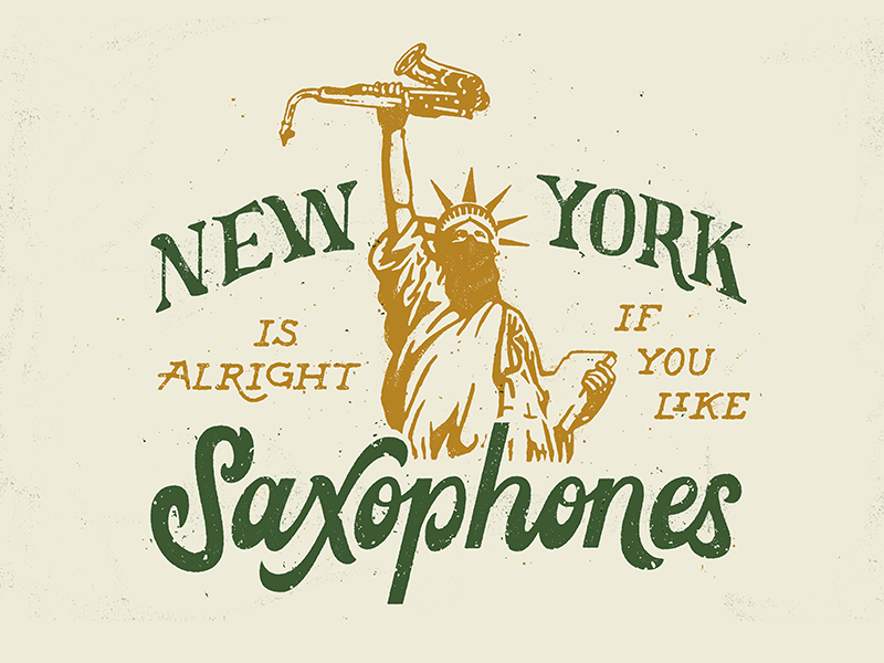 ... if you like saxophones!!!🎷 illustration lettering printing screen silkscreen texture