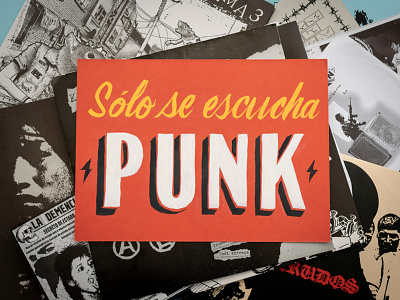 Sólo se escucha punk brush lettering lettering