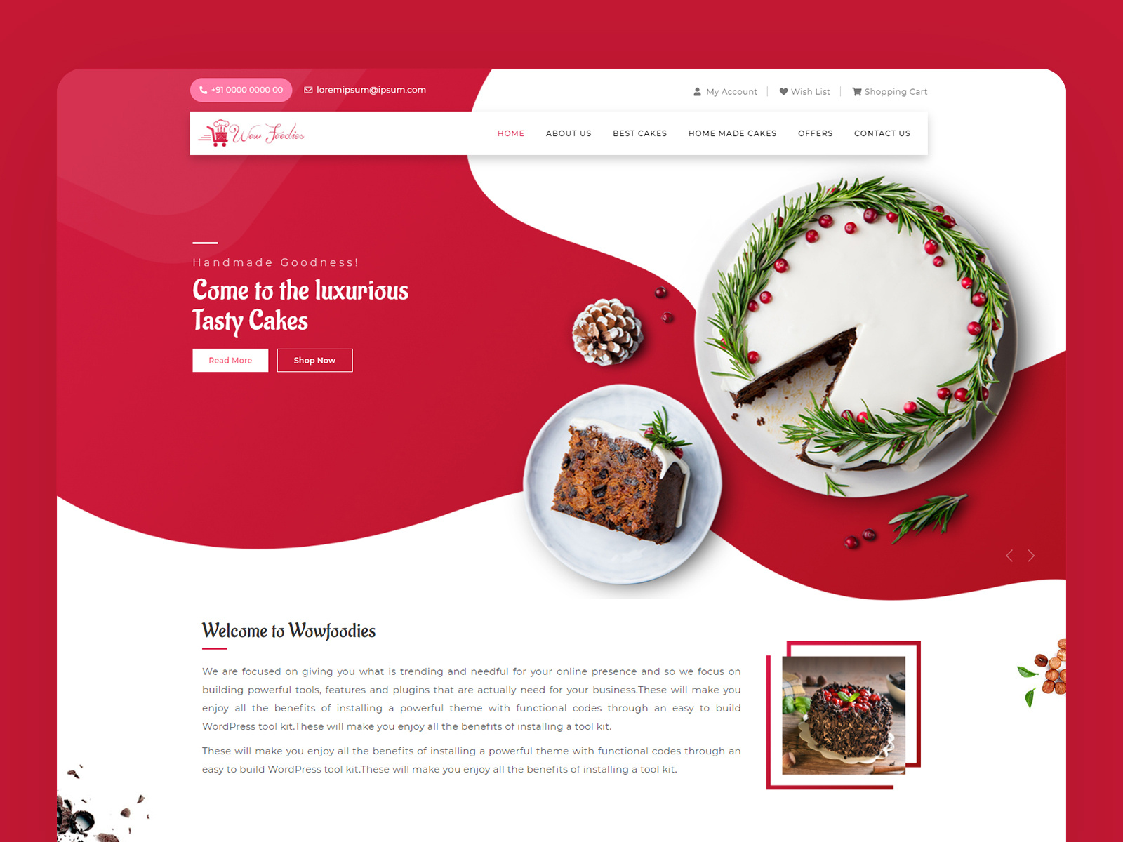 Online Cake Shop  Template by Vishnu MH on Dribbble