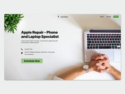 Phone and Laptop Repair Web Design Concept