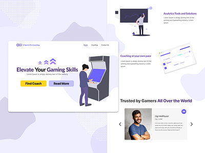 E-Sports Coaching Web Design Page Concept branding e sports landing page minimalistic modern design ui ui design web web design