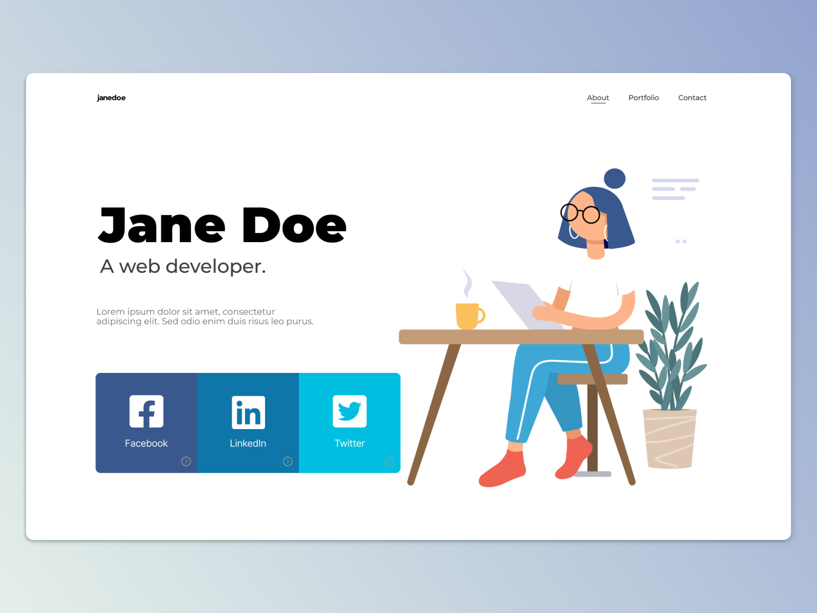 Personal Portfolio   Web Landing Page Design By Tanim Khan On Dribbble