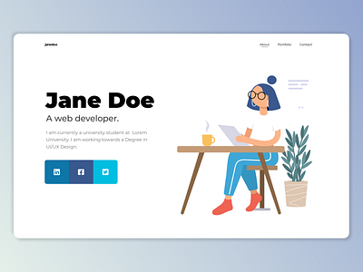 Personal Portfolio Web Design Landing Page Concept - Edited