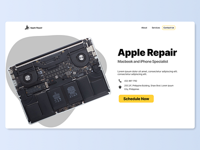 Phone and Laptop Repair Web Design Concept Redesign apple branding design landing page laptop laptop repair minimalistic personal phone phone repair repair ui ui design web web design