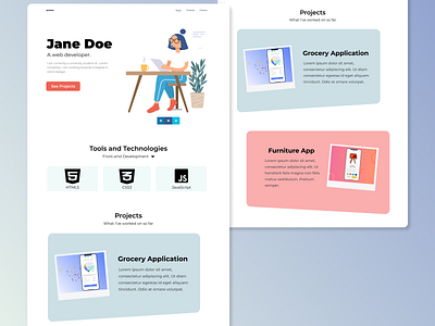 Personal Portfolio Web Design Landing Page Concept