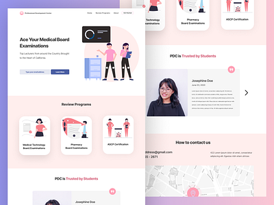 Professional License Review Center - Landing Page Design branding design landing page licensure licensure examination medical website medicine minimalistic professional professional website ui ui design web web design website