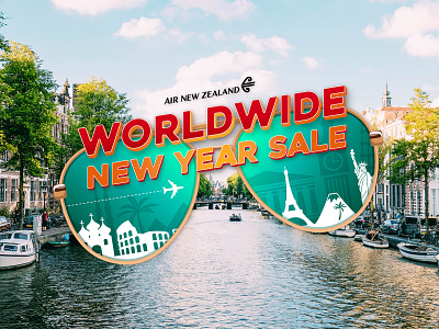Worldwide New Year Sale Campaign design graphic design lockup logo vector