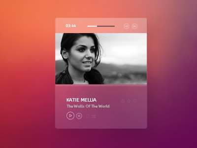 Music application clean design flat gui interface minimal player ui ux widget