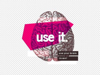 Invent abstract brain create creative illustration invent pattern pink use it