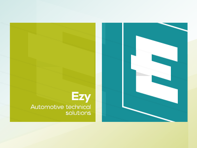 Ezy Identity abstract banner blue branding e easy green identity letter