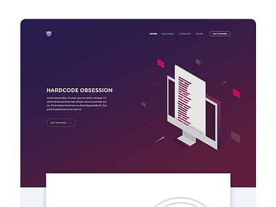 Isometric Landing page design agency code creative illustrations isometric page screen ui vintage web development website