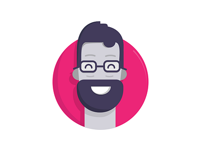 Flat geek avatar avatar beard character design flat geek glasses head illustration nerd outline studio