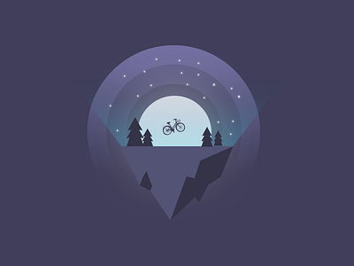 E.T. bicycle floating illustration island light moon movie nostalgic stars touching