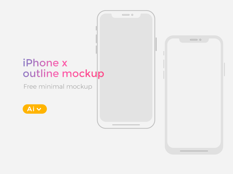 Download FREE iPhone X Illustrator Wireframe Mockup by Mostafa ...