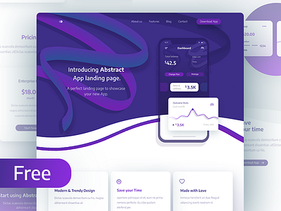 Freebie for app landing page app best creative dribbble free freebie illustration landing page shot template ui