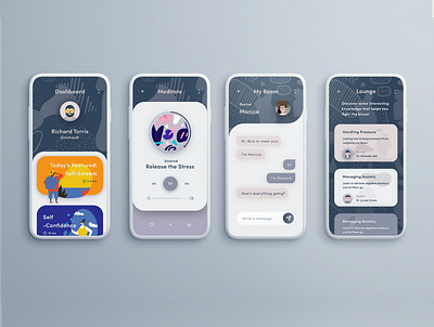 Relx-an app for modern people who has overwhelming pressure. app design graphic design illustration ui ui design uiux ux ux design visual design