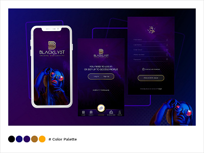 Mobile App Screen Design (Bar Club)