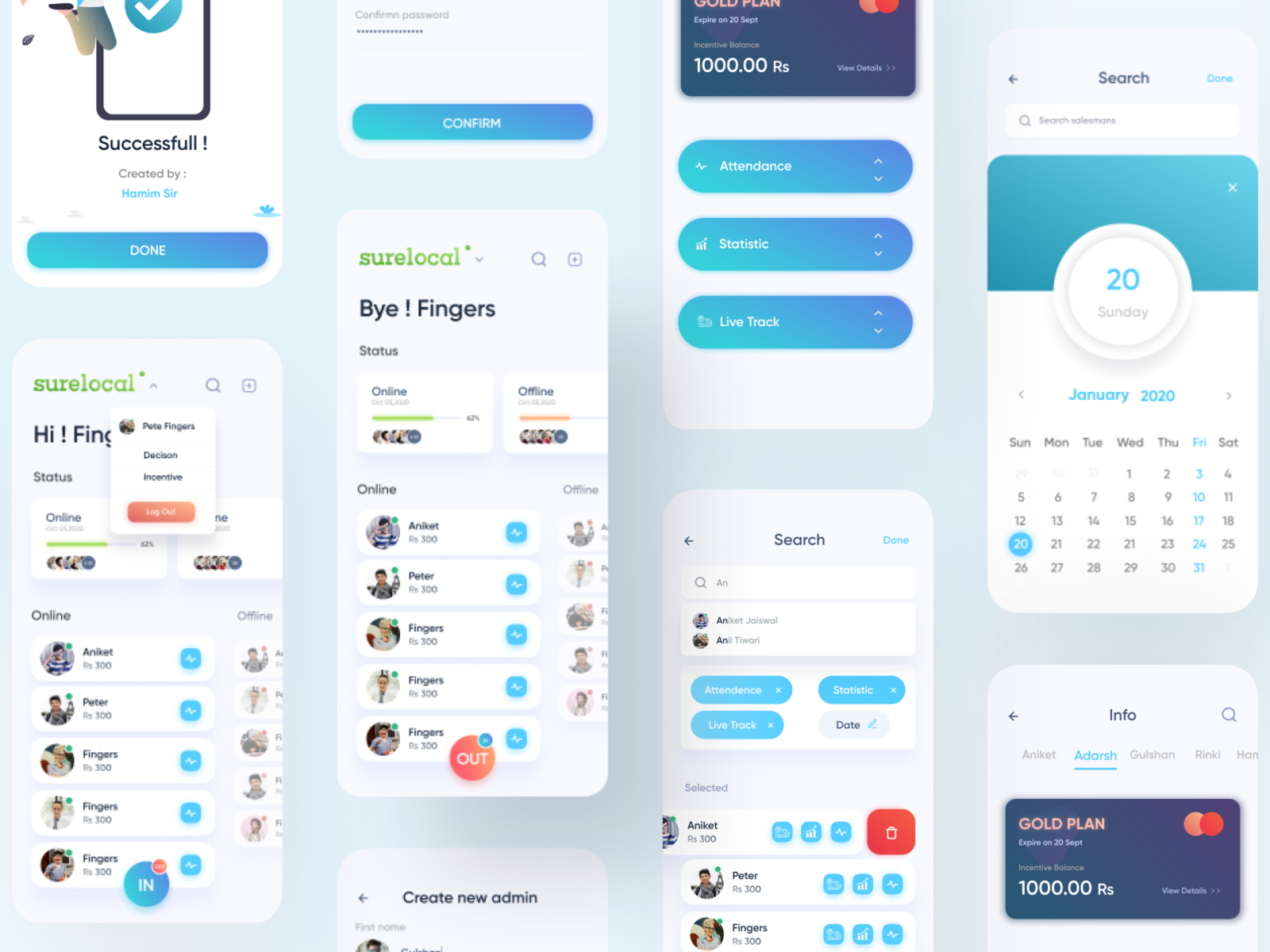 Sales admin app UI by Subrat Shukla on Dribbble