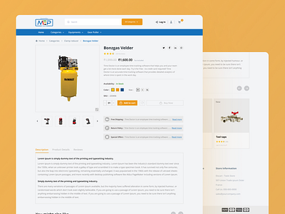 MEP Mart Product Page Design e commercewebsite ecommerce hardware orange product page ui yellow