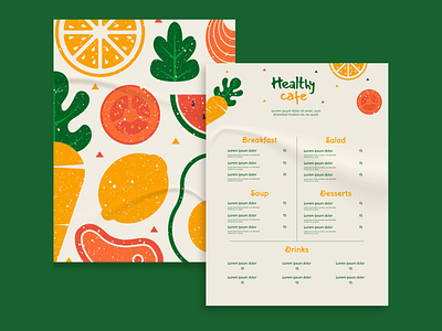 Healthy cafe restaurant menu design