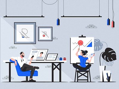 Creative process 👨🏻‍💻👩🏻‍🎨 character design drawing illustration logo people teamwork ui ux vector