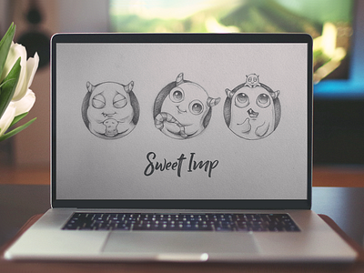 Sweet Imp 2d characters concept design font game icon illustration laptop match sketch vector