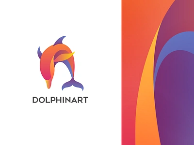 DolphinArt logo animal brand brand agency brand design branding design colors dolphin icon illustration illustrator logo logos logotype pallet typography vector website