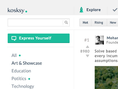 Kosksy social network ui design user interface web design