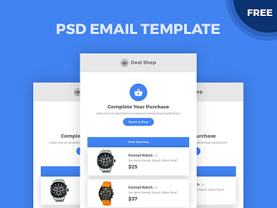 Free PSD Email Template blue email template free free psd free ui mail template psd responsive ui