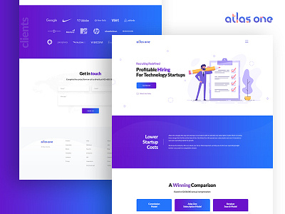 Recruitment Service Provider Landing Page Re-Design 2d design flat illustrarion landing page landing page design typography ui ux web