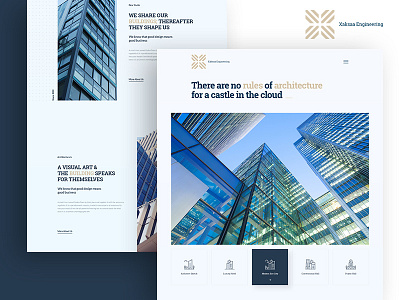 Architecture Landing Page architectural design branding design engineer flat illustration landing landing page design typography ui ux web