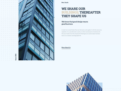 Architecture Landing Page by iNoxStudio on Dribbble