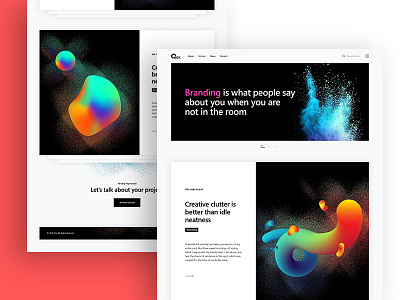 Creative Agency Website Design agency landing page branding colorful design flat grid header exploration landing landing page menu navigation portfolio site typography ui ux vector web