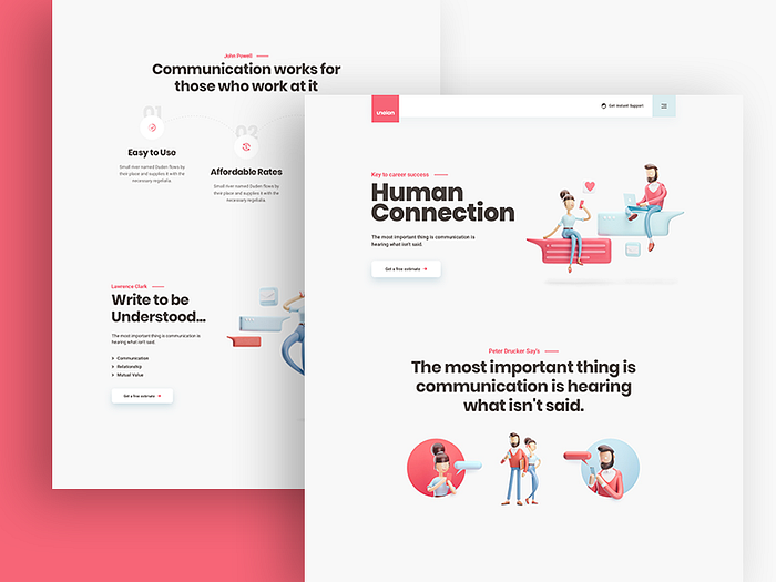 Human Connection Modern Landing Page by Tawhidur R on Dribbble