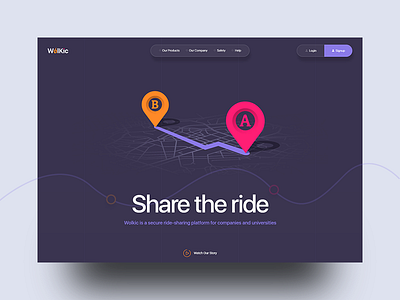 Ride Sharing Landing Page colorful design header exploration illustration landing landing page ride app ride share ride sharing trave travel agency travel agent typography ui ux web website