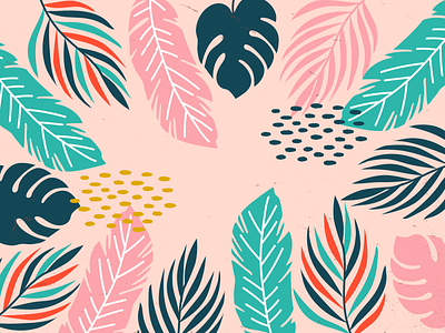Weekly Pattern #014 background graphicdesign illustraion jungle pattern pink summer texture